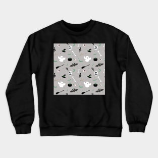 Gray Halloween Pattern Crewneck Sweatshirt